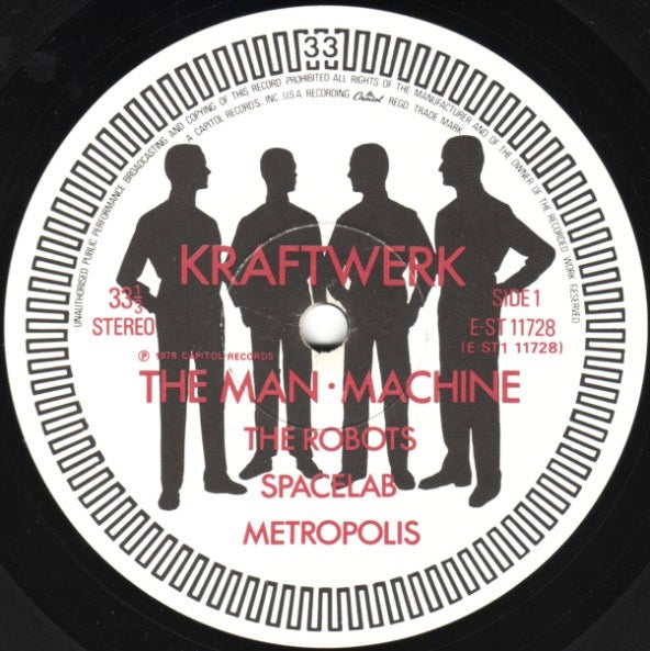 Image of Label Cover of LP - VG/VG - KRAFTWERK, The Man-Machine (Capitol; E-ST 11728, UK 1978, Inner With Curved Corners, First UK Pressing), Strong VG - light marks, ring wear, - 4446023S