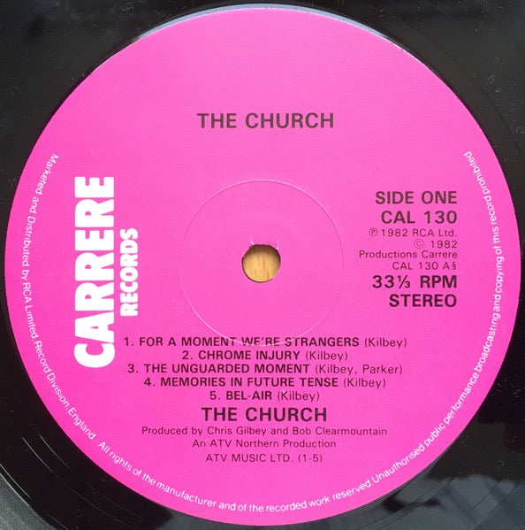 Image of Label Cover of 4925452E: LP - THE CHURCH, The Church (Carrere; CAL130, UK 1982, Insert) VG+/VG