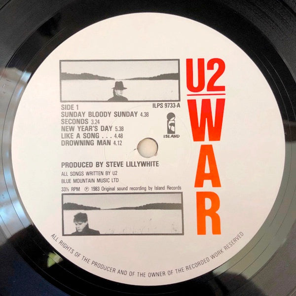 Image of Label Cover of LP - G+/VG - U2, War (Island Records; ILPS 9733, UK 1983, Non-Barcoded, Textured Gatefold Sleeve, Company Inner), Sleeve smoke stained and chip in sleeve spine , - 3616099C