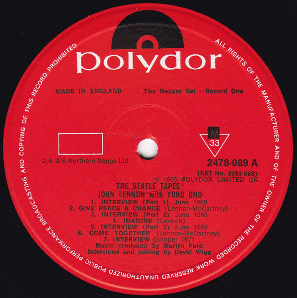 Image of Label Cover of 2xLP - VG/VG - THE BEATLES / DAVID WIGG, The Beatles Tapes From The David Wigg Interviews (Polydor; 2683 068, UK 1976, Gatefold, Stapled In Booklet), , - 1526287E