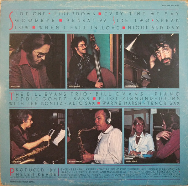 Image of Back Cover of LP - VG/VG+ - BILL EVANS TRIO, Crosscurrents (Fantasy; HBS 6091, Italy 1982), , - 2226422E