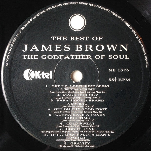 Image of Label Cover of LP - VG+/VG - JAMES BROWN, The Best of James Brown (K-Tel; NE 1376, UK 1987, Gatefold), , - 1826012E