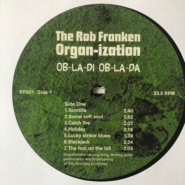 Image of Label Cover of LP - VG+/VG - ROB FRANKEN ORGAN-IZATION, Ob-La-Di-Ob-La-Da (; RF001, 1990s Reissue, Unofficial release), Strong VG, - 4425152E
