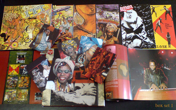 Image of Back Cover of 6xLP - VG/VG+ - FELA ANIKULAPO KUTI, Box Set 1 (Barclay; 547 035-1, France 1997, Box Set, Booklet & Insert, 6 Postcards, Limited Edition), All items present, all LPs in opened shrinkwrap, box has light storage wear. No. 4865., - 2426096E