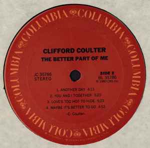 Image of Label Cover of LP - VG/VG - CLIFFORD COULTER, Better Part Of Me (CBS; JC 35786, US 1980), , - 3046029S