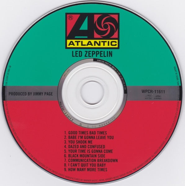 Image of Label Cover of CD - VG+/VG - LED ZEPPELIN, Led Zeppelin (Atlantic; WPCR-11611, Japan 2003 Reissue, Card Sleeve, Insert, NO OBI), , - 3316607C