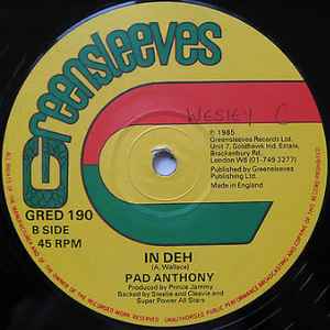 Image of Label Cover of 12" - G+/VG+ - JOHNNY OSBOURNE / PAD ANTHONY, No Sound Like We / In Deh (Greensleeves Records; GRED 190, UK 1985, Company Sleeve), , - 1846172S