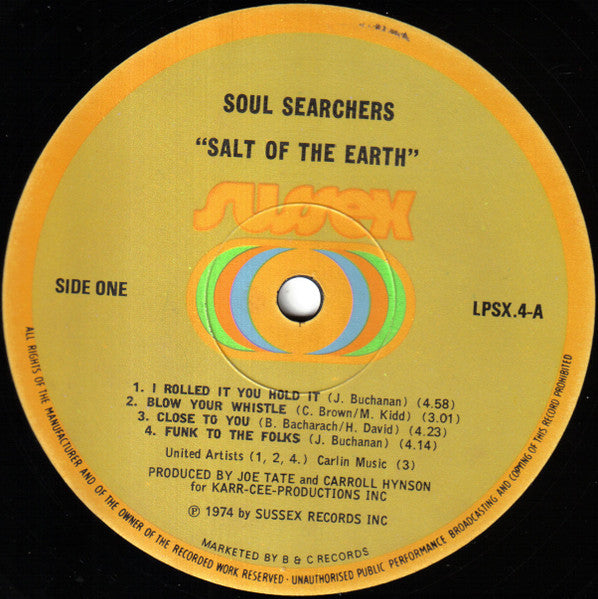 Image of Label Cover of LP - VG/VG - SOUL SEARCHERS, Salt Of The Earth (Sussex; LPSX4, UK 1974, Picture Sleeve), , - 3326080E