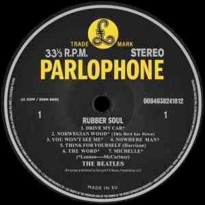 Image of Label Cover of LP - NEW/NEW - THE BEATLES, Rubber Soul (Parlophone Black/Yellow; 3824181, Europe 2012 Reissue, 180 Gram Vinyl), , - 2336098E