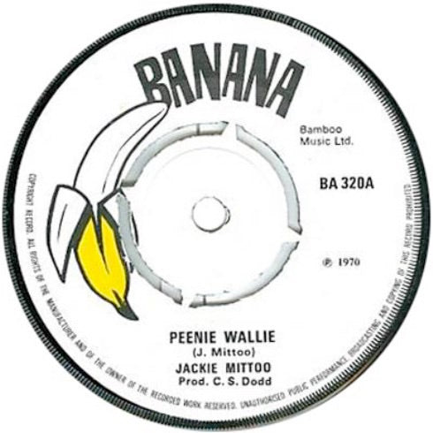 Image of Front Cover of 7" - /G+ - JACKIE MITTOO / ROY RICHARDS, Peenie Wallie / Can't Go On (Banana; BA 320, UK 1970, 4-Prong Centre), Light marks, plays above grade. Centre intact, stains on labels., - 3816106C