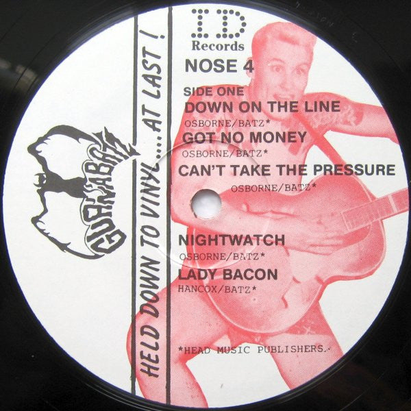 Image of Label Cover of 0516385C: LP - GUANA BATZ, Held Down to Vinyl at Last (ID; NOSE4, France 1985, Inner) Light Marks only. Laminate lift on rear sleeve VG/VG