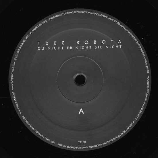 Image of Label Cover of LP - VG/VG+ - 1000 ROBOTA, Du Nicht Er Nicht Sie Nicht (Tapete; TR130, Germany 2008), Ring wear, - 0545132S