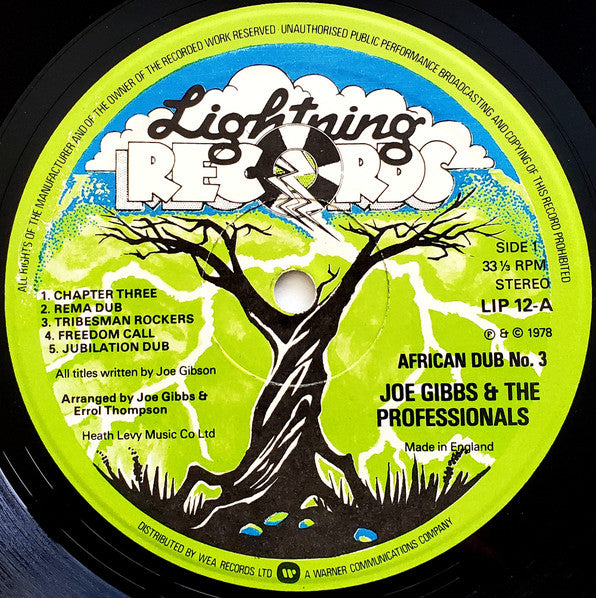 Image of Label Cover of LP - VG/VG - JOE GIBBS AND THE PROFESSIONALS, African Dub - All Mighty Chapter 3 (Lightning Records; LIP12, UK 1978, Picture Sleeve), Some Writing On Sleeve, - 3726086E