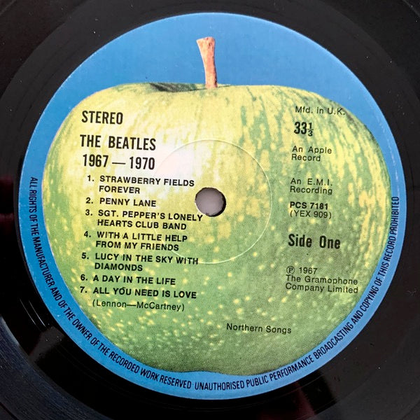 Image of Label Cover of 2xLP - VG/VG - THE BEATLES, 1967-1970 (Apple; PCSP 718, UK 1973, Laminated Gatefold, 2 Inners With Cut Corners), , - 3626046E