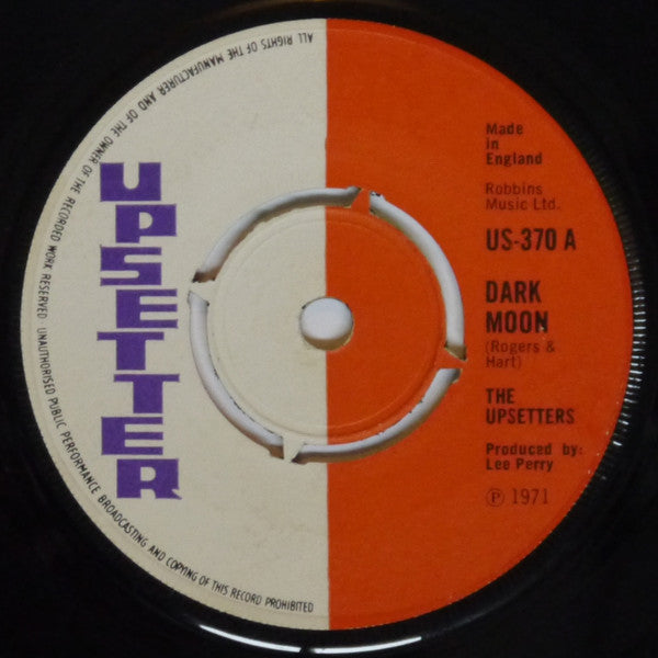Image of Front Cover of 7" - /G+ - THE UPSETTERS / DAVID ISAACS, Dark Moon / You'll Be Sorry (Upsetter; US370, UK 1971, 4-Prong Centre), Solid centre version., - 2616422C