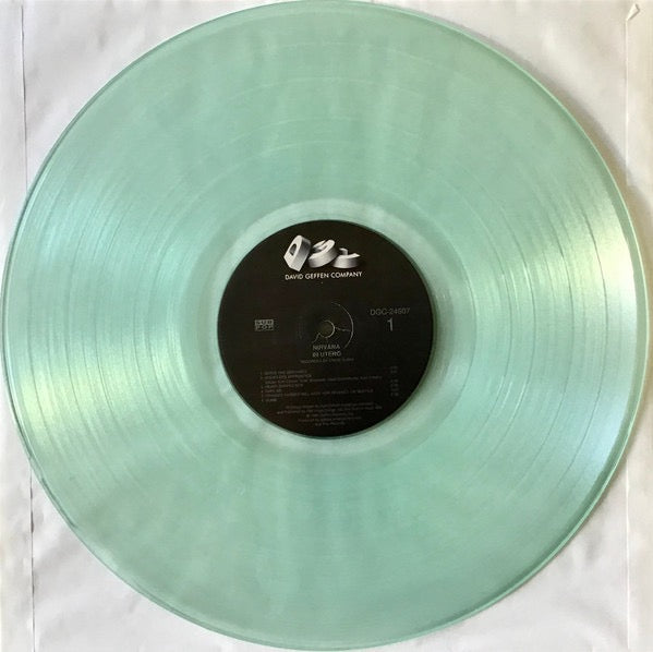 Image of Label Cover of LP - VG+/VG+ - NIRVANA, In Utero (Geffen; DGC24607, US 1993, Inner, Special Limited Edition Disc, Clear Vinyl), Light Dints In All 3 Corners. Shop Tested, Sounds Great., - 3846184S