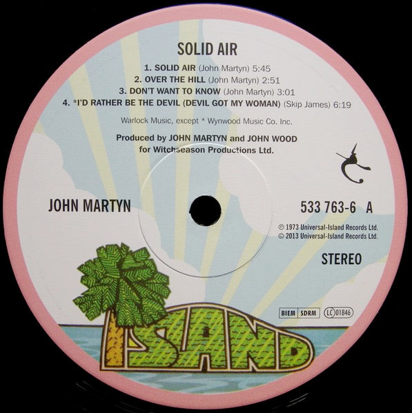 Image of Label Cover of LP - NEW/NEW - JOHN MARTYN, Solid Air (Universal; 5337636, Europe 2013 Reissue, Gatefold, Inner, ), , - 3416325C