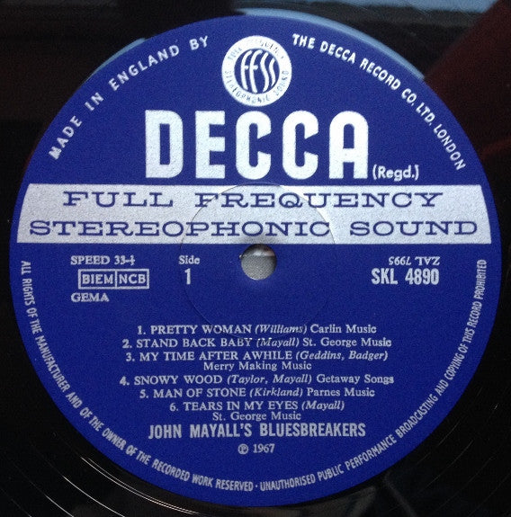 Image of Label Cover of LP - VG/VG - JOHN MAYALL'S BLUESBREAKERS, Crusade (Decca; SKL 4890, UK 1967, Stereo), Strong VG, Company Inner, - 4025193E