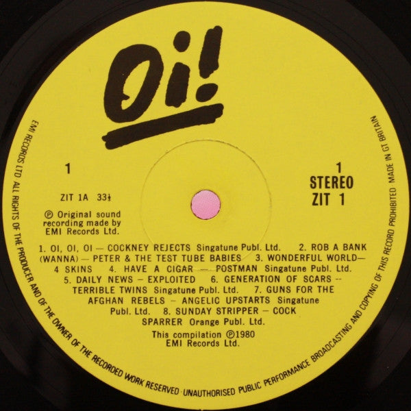 Image of Label Cover of LP - VG+/VG+ - VARIOUS, Oi! The Album (EMI; ZIT 1, UK 1980), Still in opened shrinkwrap, with hype sticker, - 2846256S