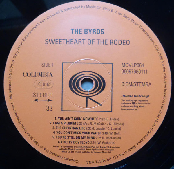 Image of Label Cover of LP - VG+/VG - THE BYRDS, Sweetheart of the Rodeo (Music On Vinyl; MOVLP064, Europe 2010 Reissue), , - 3126214E