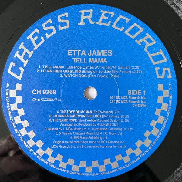 Image of Label Cover of LP - VG+/VG+ - ETTA JAMES, Tell Mama (Chess; CH-9269, UK 1987 Reissue), , - 4126217E