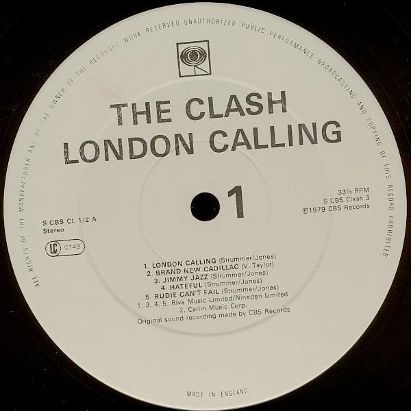 Image of Label Cover of 2xLP - VG+/VG+ - THE CLASH, London Calling (CBS ; CBS CLASH 3, UK 1979, 2 Inners, No "Stagger Lee" subtitle on cover, No Train in Vain on cover or label), , - 3526193E