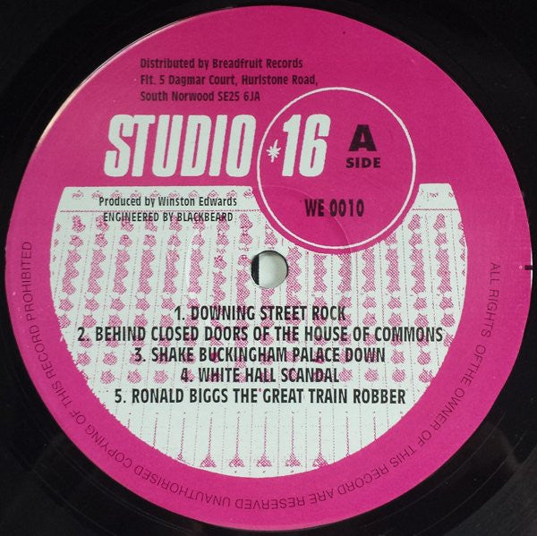 Image of Label Cover of LP - NEW/NEW - WINSTON EDWARDS & BLACKBEARD AT 10 DOWNING STREET, Dub Conference (Studio 16 ; WE0010, UK 2000s Reissue), , - 0916069C