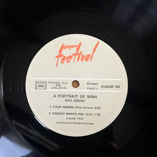 Image of Label Cover of 2xLP - VG/VG - NINA SIMONE, Portrait Of (Disques Festival; ALB 189, France 1975, Laminated Gatefold Sleeve), Light Marks only., - 2516492C