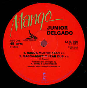 Image of Front Cover of 0516161C: 12" - JUNIOR DELGADO / JUNIOR DELGADO & JOHNNY OSBOURNE, Ragga Muffin Year / Closer & Closer (Mango; 12 IS 306, UK 1986, Company Sleeve) VG+/EX