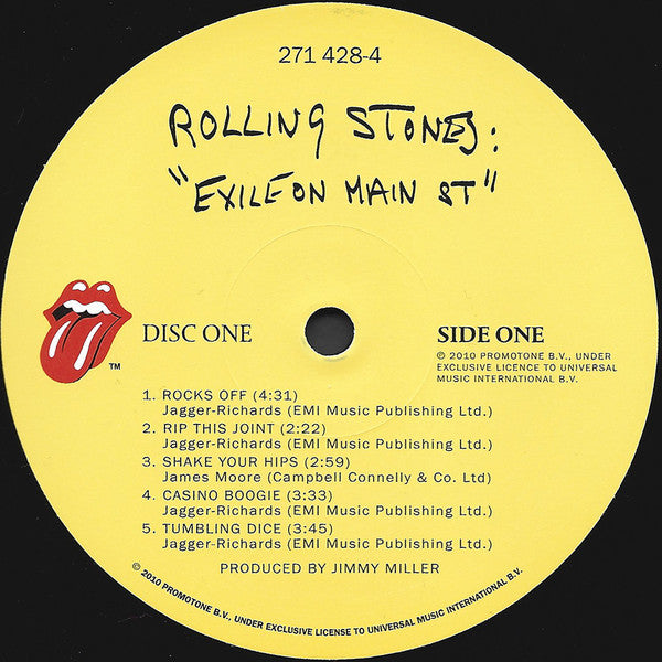 Image of Label Cover of 2xLP - VG+/VG+ - THE ROLLING STONES, Exile On Main St (Rolling Stones Records; 271 428-6, Europe 2010 Reissue, Gatefold, 2 Inners, 180 Gram Vinyl), , - 2626014E