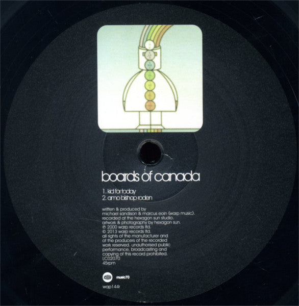 Image of Label Cover of 12" EP - NEW/NEW - BOARDS OF CANADA, In A Beautiful Place Out In The Country (Warp; WAP144R, UK 2013 Reissue, Picture Sleeve, Inner, Download Code), , 'In a Beautiful Place Out in the Country' is an EP originally released in November 2000, in between the Scottish duo's landmark releases 'Music Has the Right to Children' and 'Geogaddi'. The four track collection weaved the pair's now familiar motifs of nature, childhood and madness around a central theme: the Branch Davidian religious