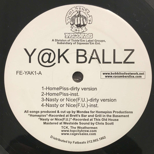 Image of Front Cover of 12" - /VG - Y@K BALLZ, Homepiss (Fondle 'Em; FE-YAK1, US 2000), Vinyl in strong VG, only couple hairline marks., - 2646103S