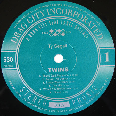 Image of Label Cover of LP - VG/VG - TY SEGALL, Twins (Drag City; DC530, Worldwide 2012, Gatefold, Inner), Hype sticker stuck on front sleeve, ring wear on rear., - 2416567C