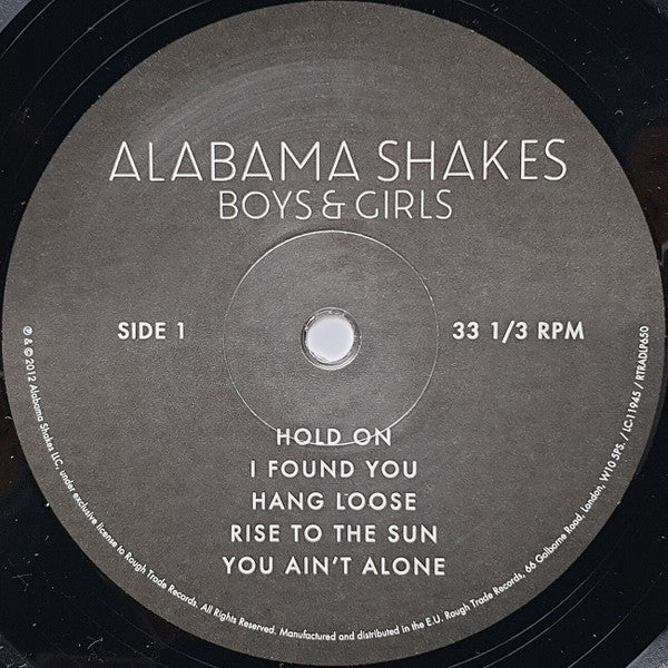 Image of Label Cover of LP - VG+/VG+ - ALABAMA SHAKES, Boys & Girls (Rough Trade; RTRADLP650, UK 2012, Inner, Bonus 7"), Still In Opened Shrinkwrap With Hype Sticker, - 3526091E