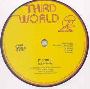 Image of Front Cover of 12" - VG/VG - SUSAN & FAY / VIVIAN JONES, It's True / Good Morning (Third World; TWDIS 39 , UK 1980, Company Sleeve), Light brush marks only. Bit of wear on sleeve., - 3426198E