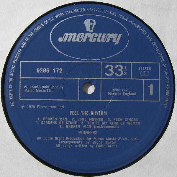 Image of Label Cover of LP - VG/VG - THE PIONEERS, Feel The Rhythm (Mercury; 9286 172, UK 1976, Laminated Sleeve), Solid VG across the board., - 2416276C