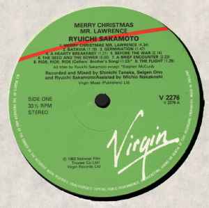 Image of Label Cover of LP - VG/VG - RYUICHI SAKAMOTO, Merry Christmas, Mr Lawrence (Virgin Green/Red; V 2276, UK 1983), Hairlines, couple of small light scratches, edge wear, creases, - 3446340S