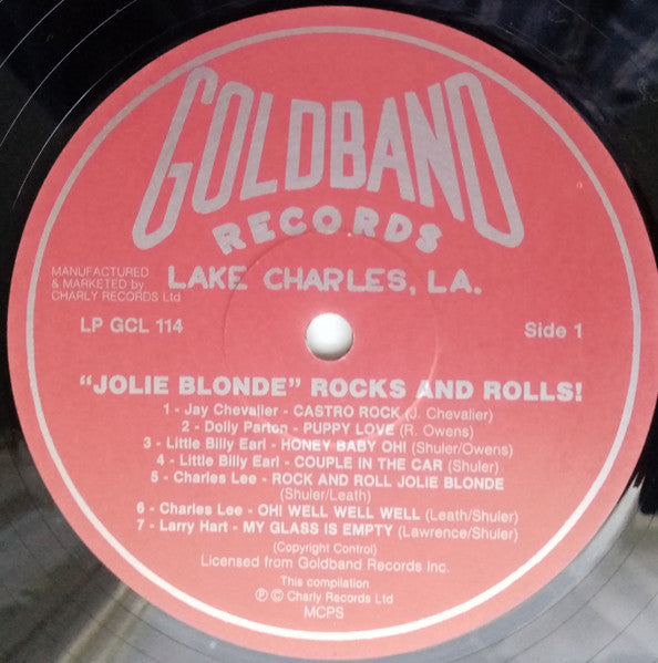 Image of Label Cover of 3525112E: LP - VARIOUS, Jolie Blonde Rocks N' Rolls! (Goldband Records; GCL-114, UK 1984) VG+/VG+