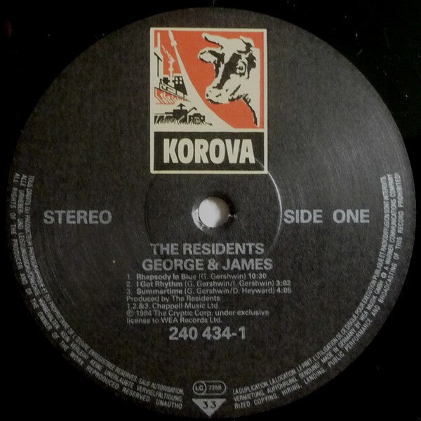 Image of Label Cover of LP - VG+/VG+ - THE RESIDENTS, George & James (Ralph; KODE9, Germany 1984), , - 5025143E