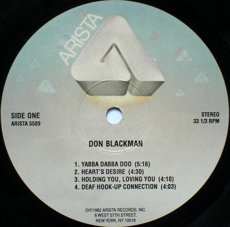 Image of Label Cover of LP - VG/VG - DON BLACKMAN, Don Blackman (Arista; 5509, US 1998 Reissue, Glossy Sleeve), , - 2146036S