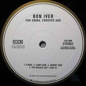 Image of Label Cover of LP - VG/VG+ - BON IVER, For Emma, Forever Ago (4AD; CAD 2809, UK 2008, Insert, White Text Copyright on Rear Sleeve), spine creases, - 3746076S
