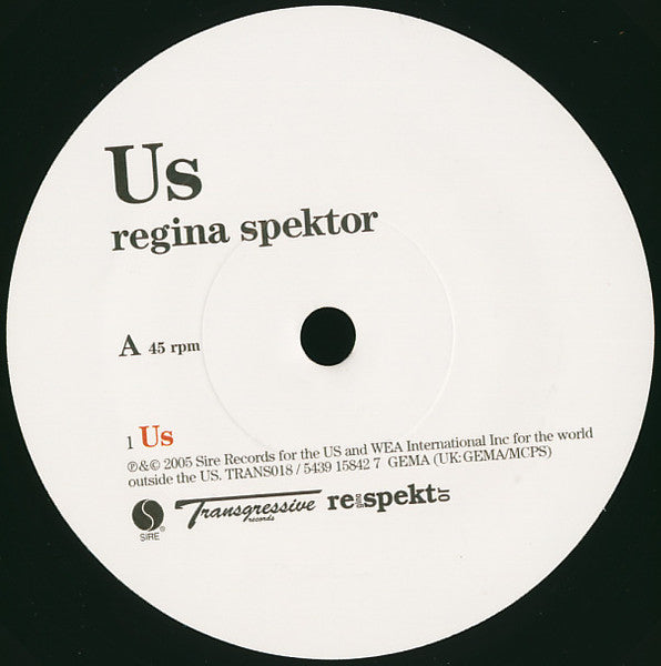 Image of Label Cover of 2625403E: 7" - REGINA SPEKTOR, Us (Transgressive; TRANS018, UK 2006, Picture Sleeve) VG+/EX
