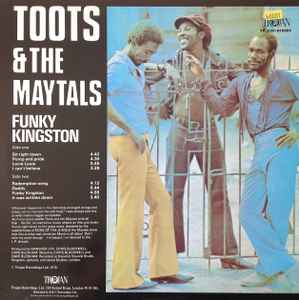 Image of Back Cover of LP - VG+/VG - TOOTS & THE MAYTALS, Funky Kingston (Trojan Records; TRLS 201, UK 1990s Reissue, Stereo), Conservative grading, only one visible smudge nap. Clean labels, nice sleeve., - 2446102S