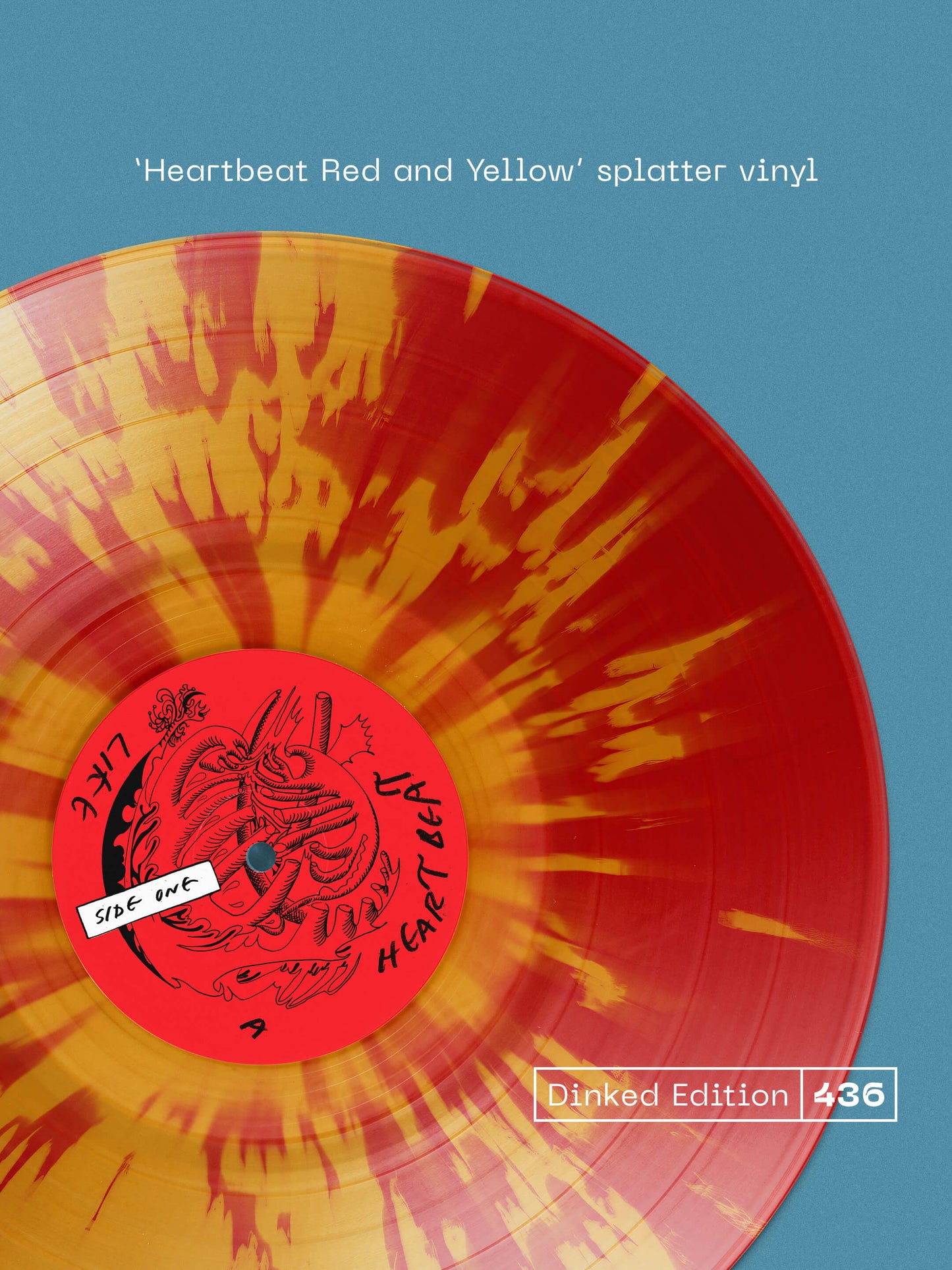 THE SPOOK SCHOOL, Like A Heartbeat - Dinked Edition (Alcopop! Records; Alcopop321XX, Europe 2026, 8 x Spook School Top Trumps, Signed Press Photo, Dinked No. 436, 'Heartbeat Red & Yellow' Sp LP NEW/NEW - PRE-ORDER