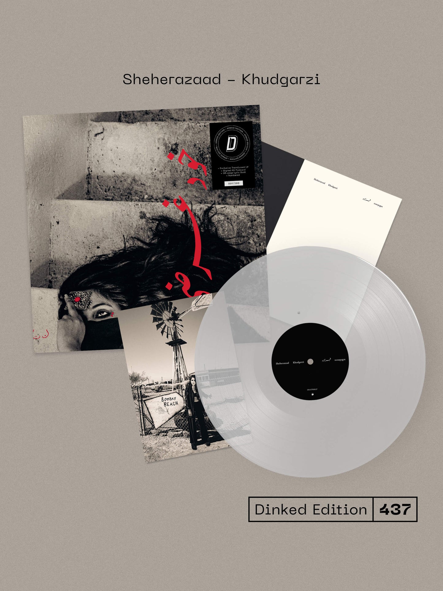 SHEHERAZAAD, Khudgarzi - Dinked Edition (Erased Tapes; ERATP181DE, Europe 2026, 20 Page Booklet, Signed A5 Postcard, Numbered Sticker, Dinked No.437, Exclusive Transparent Vinyl, Limited Pre LP NEW/NEW - PRE-ORDER