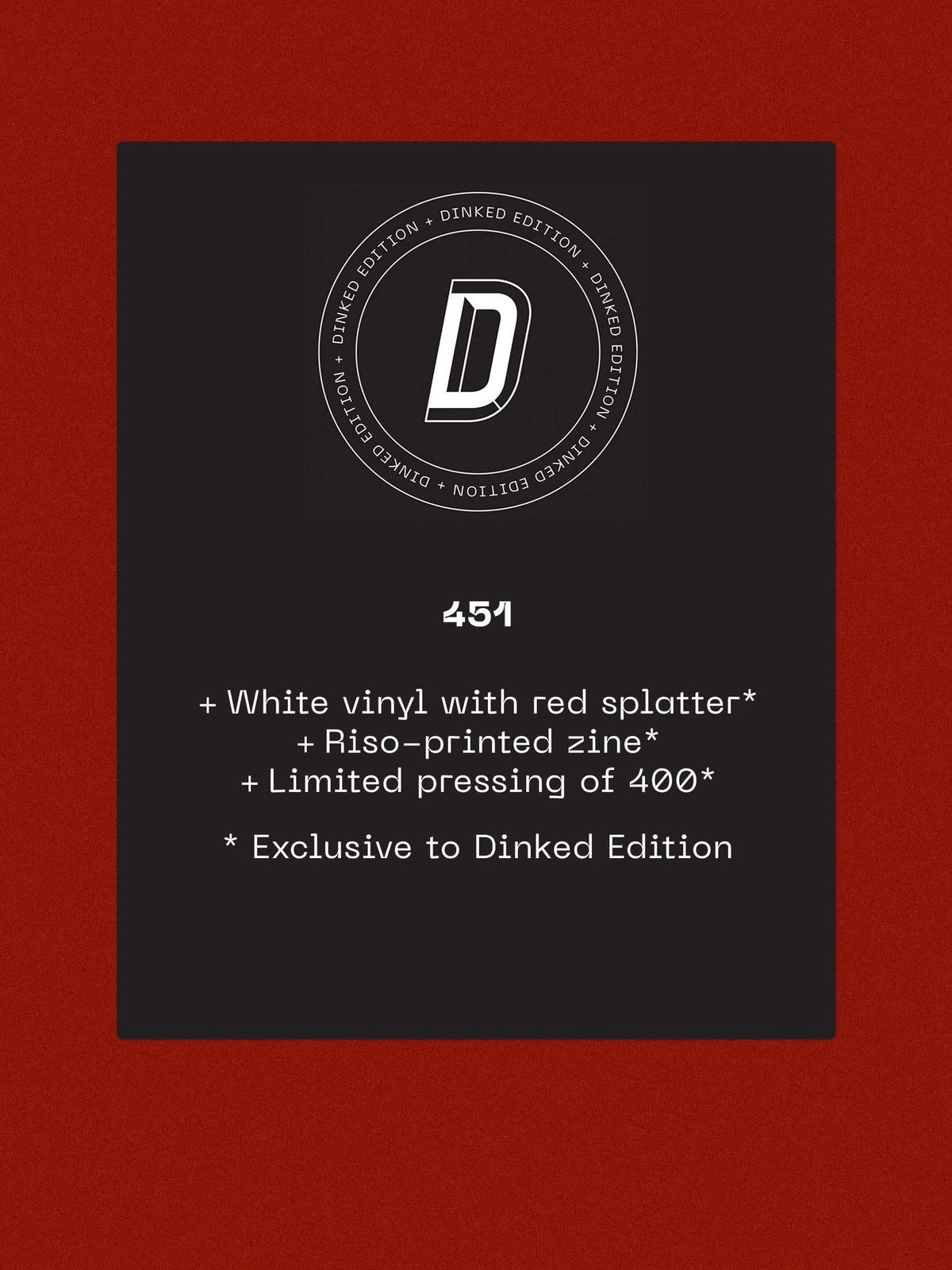 PINS, If I'm Alive Now, Then I Was Dead - Dinked Edtion (Haus of PINS; HOP26LPX, UK 2027, Dinked No.451, White Vinyl with Red Splatter, Riso-Printed Zine, Limited Pressing of 400) LP NEW/NEW - PRE-ORDER