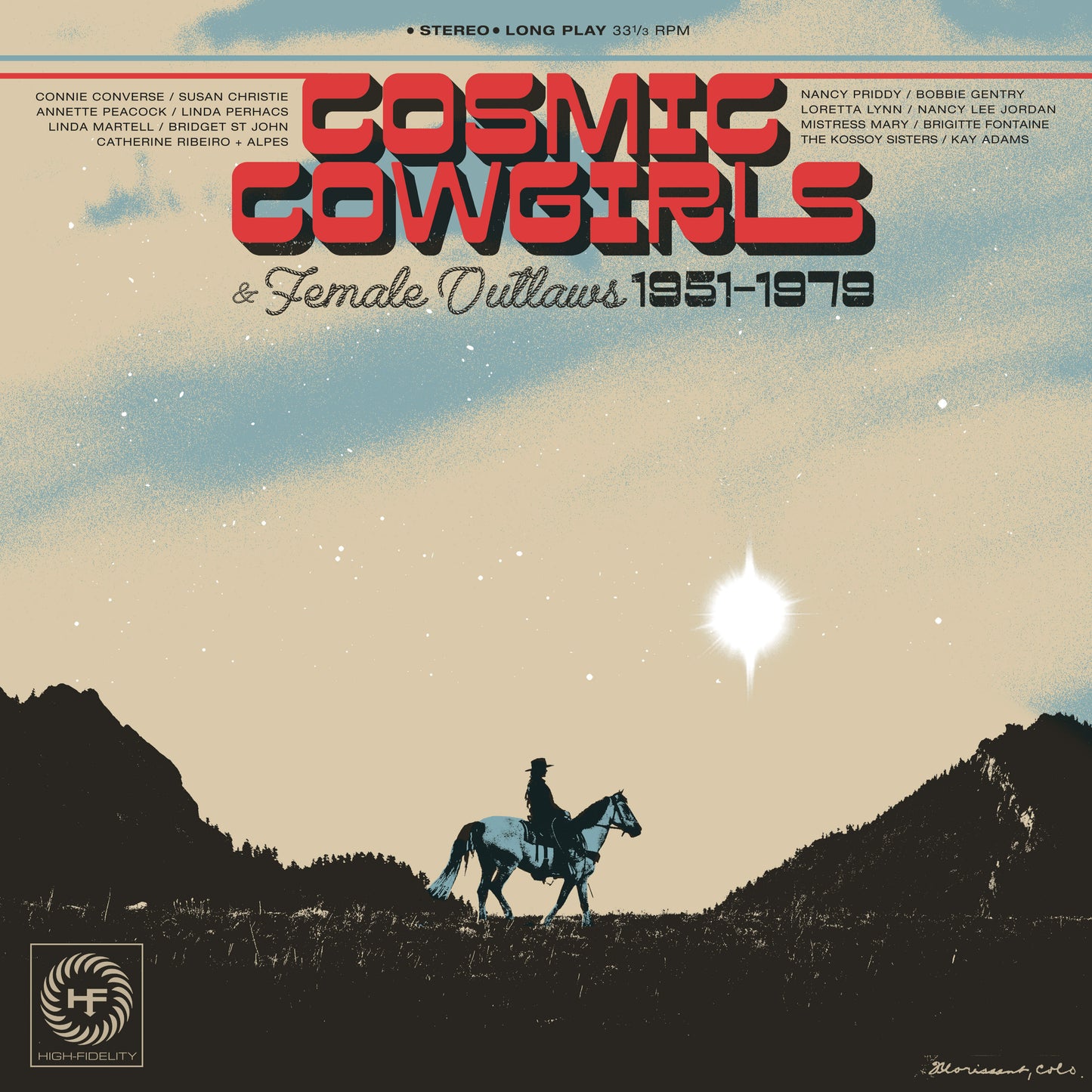 VARIOUS ARTISTS, Cosmic Cowgirls and Female Outlaws 1951-1971 (Two Piers; BN19LPX, UK 2026, Inner, Limited Red Sun Vinyl) LP NEW/NEW - PRE-ORDER