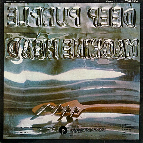 Image of Back Cover of LP - VG/VG+ - DEEP PURPLE, Machine Head (Purple Label, EMI On Rim, No EMI Box; TPSA7504, UK 1973 Reissue, Gatefold, Insert), ,  - 2726208E