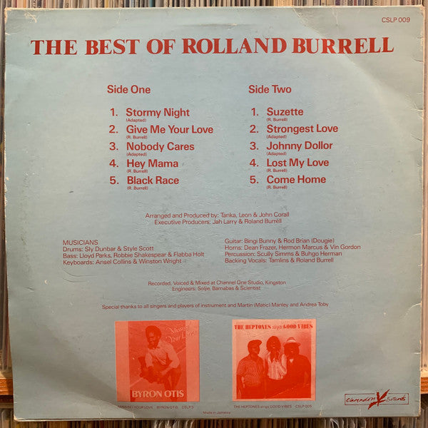 Image of Back Cover of LP - VG/EX - ROLAND BURRELL, The Best Of Roland Burrell (Clarendon Sound; CSLP009, UK 1980s), Looks unplayed. Storage wear on sleeve.,  - 3646143S