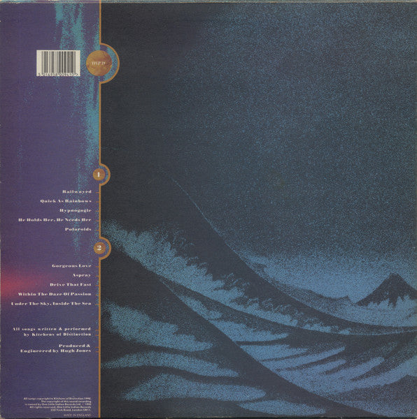 Image of Back Cover of LP - VG/G - KITCHENS OF DISTINCTION, Strange Free World (One Little Indian; TPLP 19, UK 1991, Inner), Lots of hairlines and light marks, Clean sleeve, Just some light wear at corners. ,  - 2816259C
